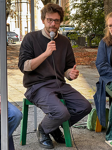 KulturStadtQuartier: v.l.n.r. Diskussionsrunde mit Niklas Schenker u.a.